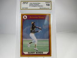 MGS GEM MT 10. 1990 Arizona State Barry Bonds #7 Collegiate Collection