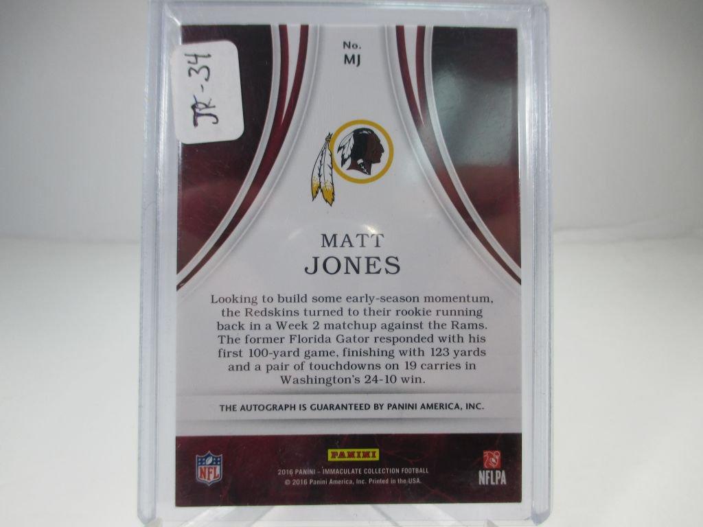 jr-34 PANINI Immaculate Collection Matt Jones Signed Eye Black  Limited Edition number 23/99