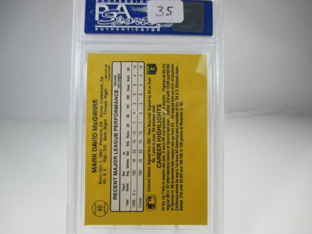 PSA GEM MT 10 1987 Donruss Mark McGwire ROOKIE Card
