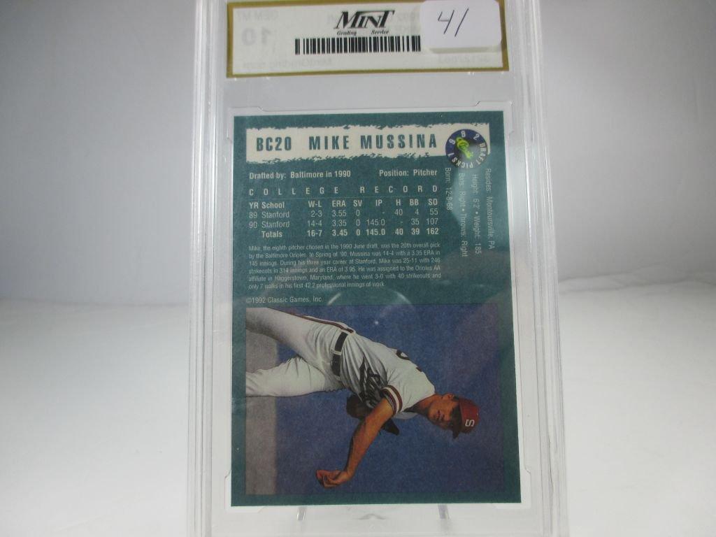 MGS GEM MT 10. 1992 Classic Draft. Mike Mussina #BC20