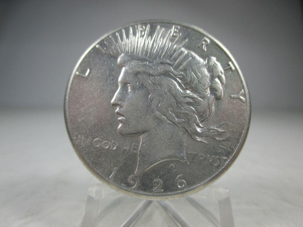 a-6 AU 1926-S Peace Silver Dollar