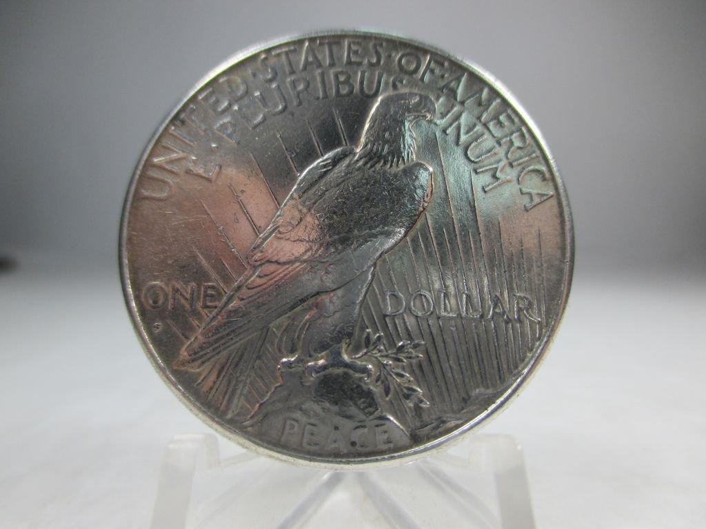 a-32 XF 1928-S Peace Silver Dollar Dipped