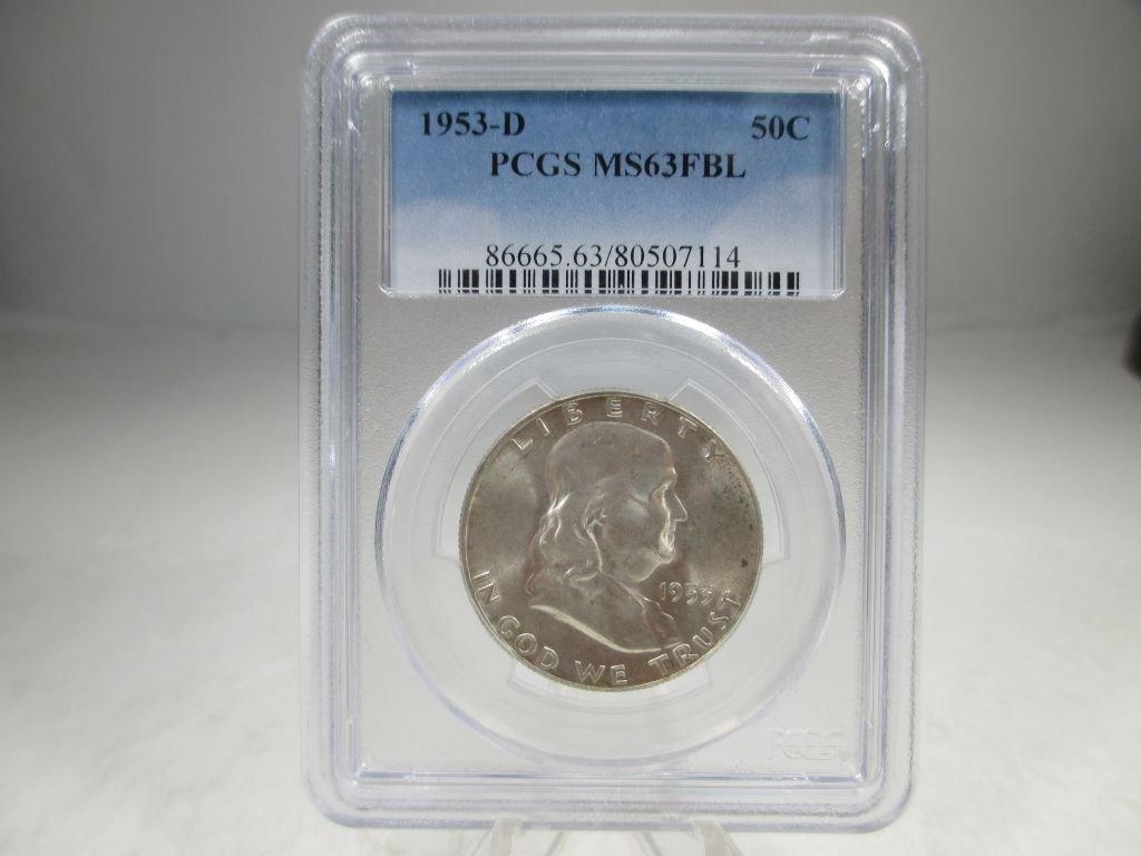 h-4 PCGS MS-63 FBL Franklin Half Dollar