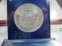 t-7 Last New Orleans Minted Silver Dollar Set. 1904-0 Morgan Dollar and Stamp Set.