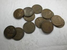 a-10 Bag of 14 Early date Lincoln wheat cents. Mostly 1920's