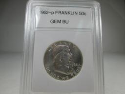 g-120 UNC 1962-P Franklin Silver Half Dollar