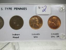 g-2 US Penny Type Coin Set in capitol plastic holder