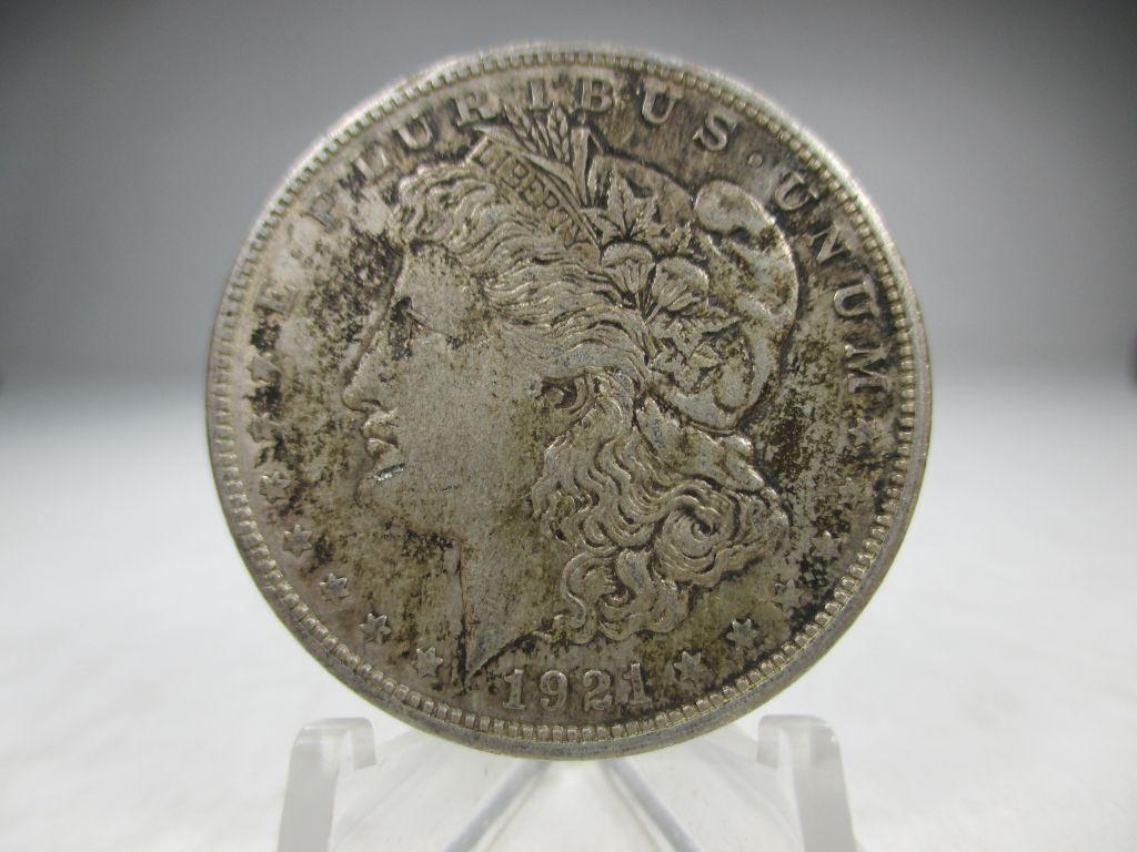 t-9 1921-D Morgan Silver Dollar