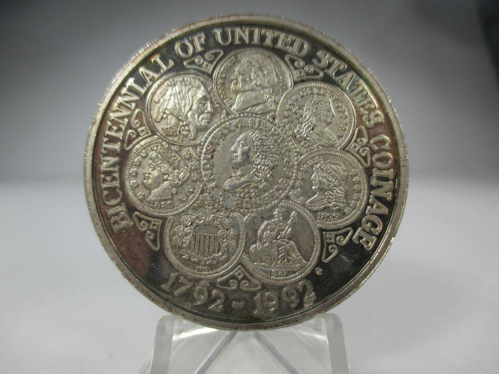 t-23 2oz .999 Silver Bicentennial of Untied States Coinage Silver Round