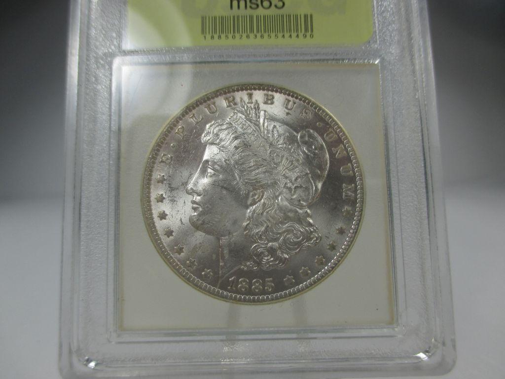 t-46 GEM BU 1885-0 Morgan Silver Dollar