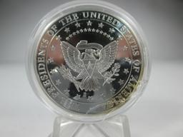 t-7 American Mint Silver and Colorized Abraham Lincoln Medal