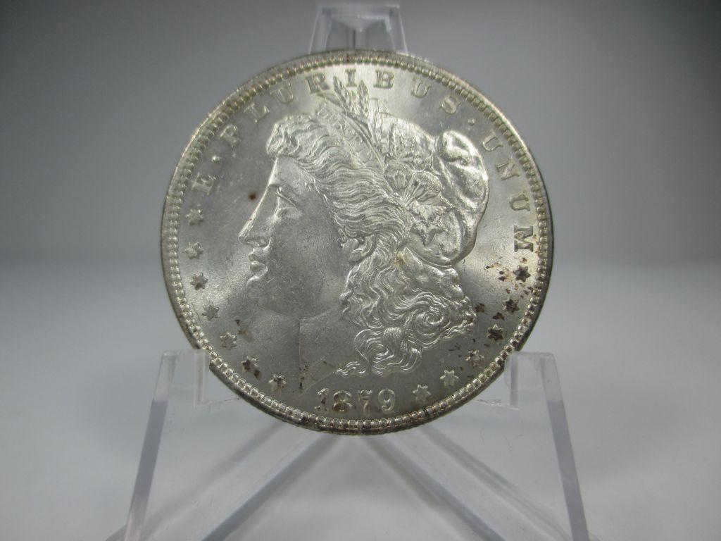 t-18 Gem BU 1979 Morgan Silver Dollar. Full mint luster on a very well struck coin