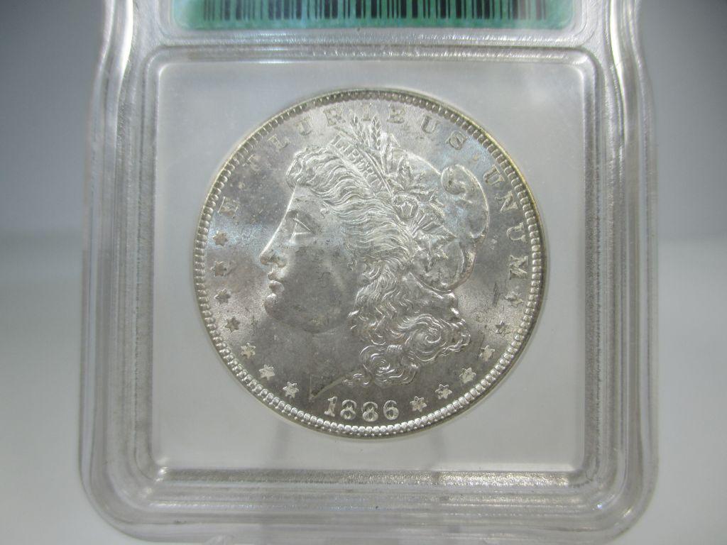 t-27 1886-P ICG MS-64 Morgan Silver Dollar