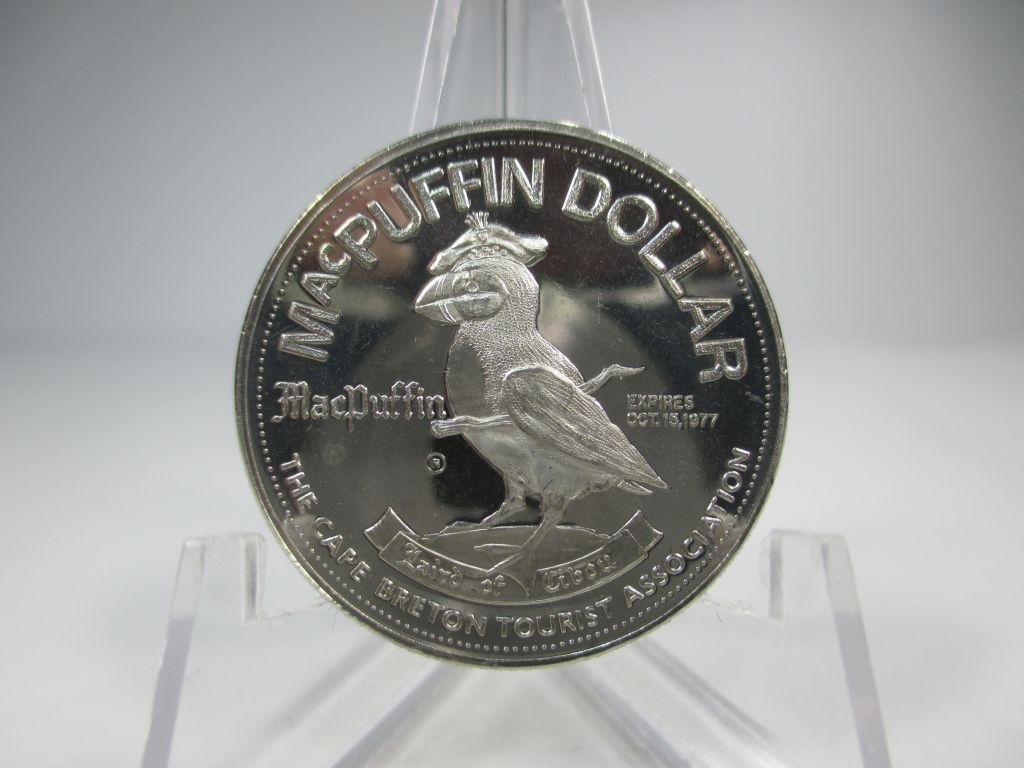 h-40 1977 Canada McPuffin Dollar UNC Condition