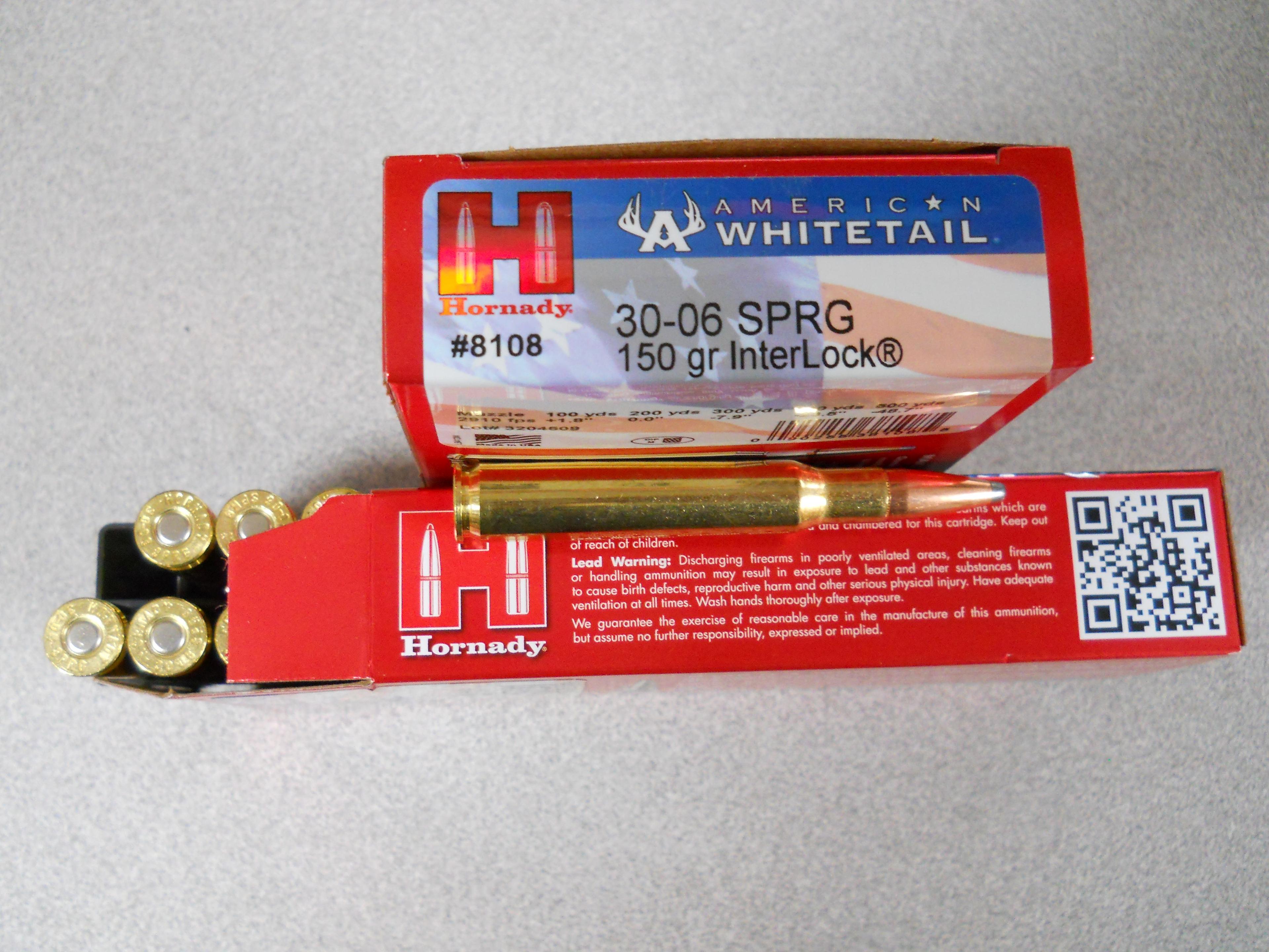 s-22 40 Rounds Hornady 30-06 150gr. Interlock