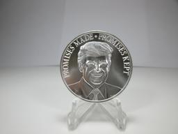 s-31 Donald Trump "Promises Made, Promises Kept" 1 Ounce .999 Silver Round