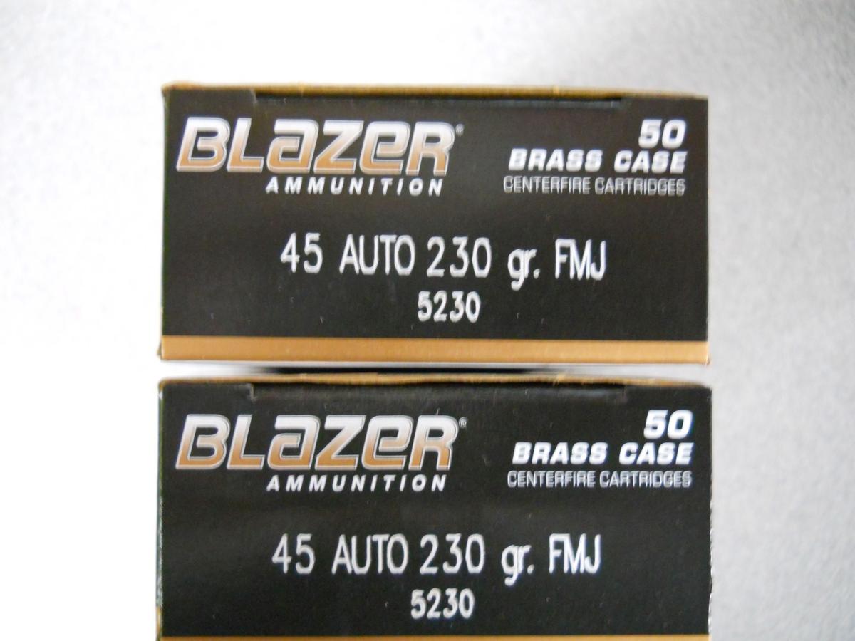 s-9 100 Rounds CCI Blazer Brass 45 ACP 230gr. FMJ