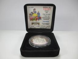 m-1 Vintage Collector 1987 Snow White and The Seven Dwarfs "The Witch" 1 Ounce .999 Silver Round Ser