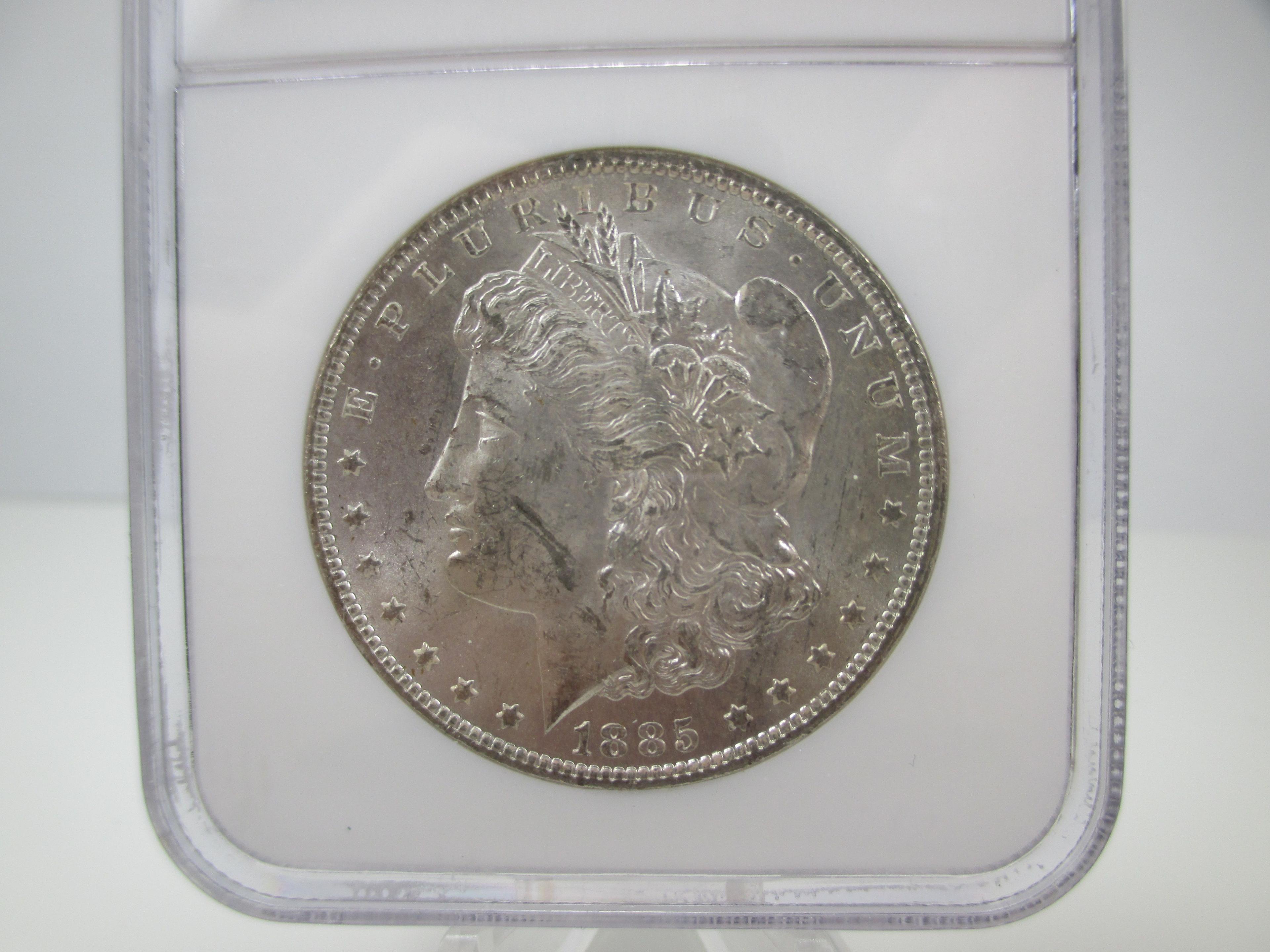 m-20 NGC Graded BU 1885-O Morgan Silver Dollar From The Binion Hoard