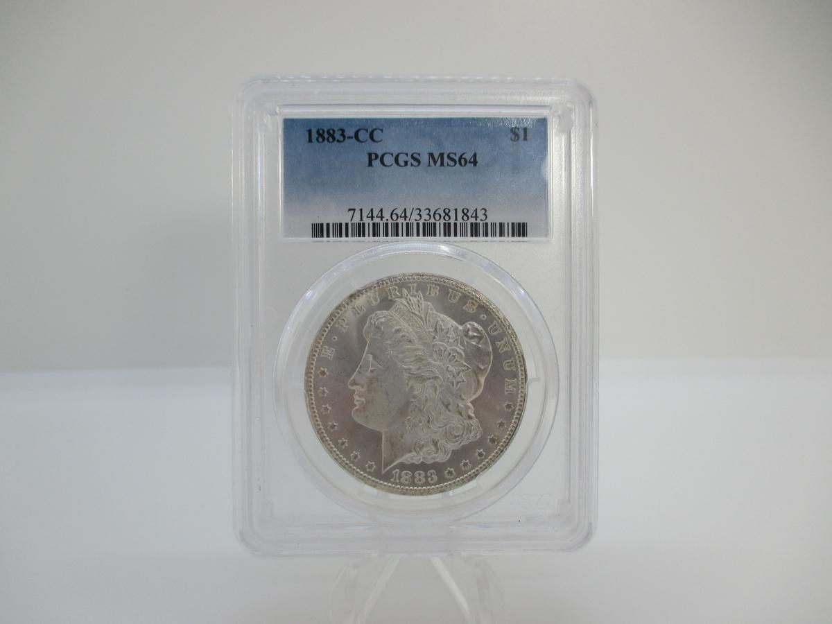 t-42 PCGS Graded MS64 1883 Carson City Morgan Silver Dollar