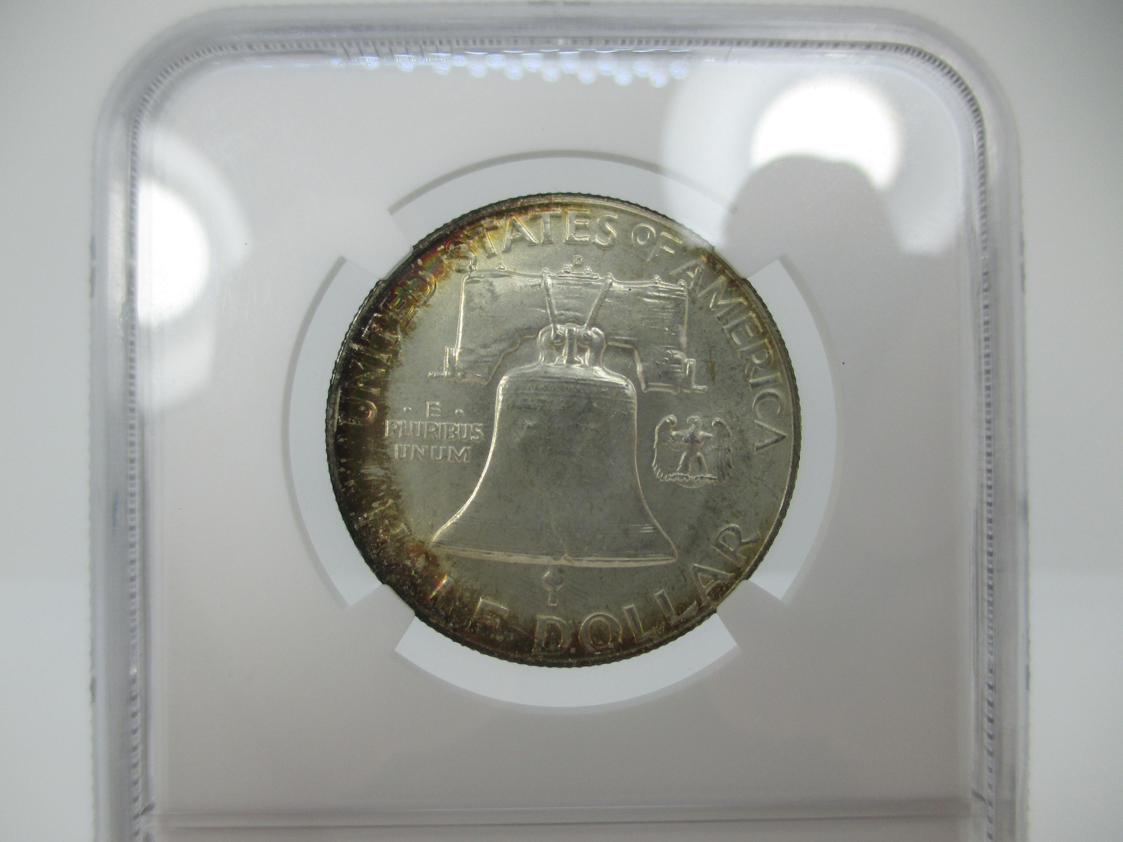 t-14 NGC Graded MS64 1958-D Franklin Silver Half Dollar