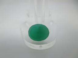 t-20 4.16 Karat Oval Cut Green Onyx Gemstone GIA Certified