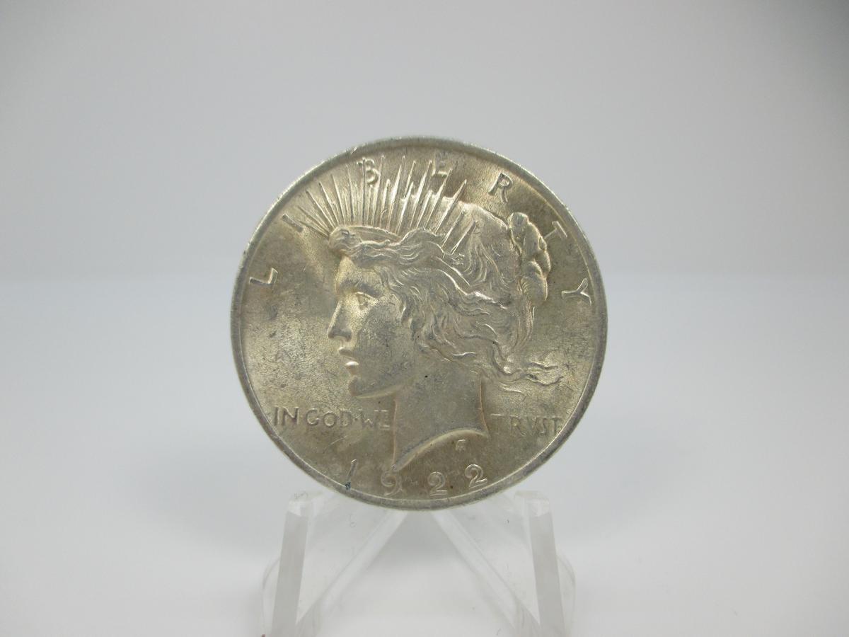 t-21 Gem BU 1922 Silver Peace Dollar