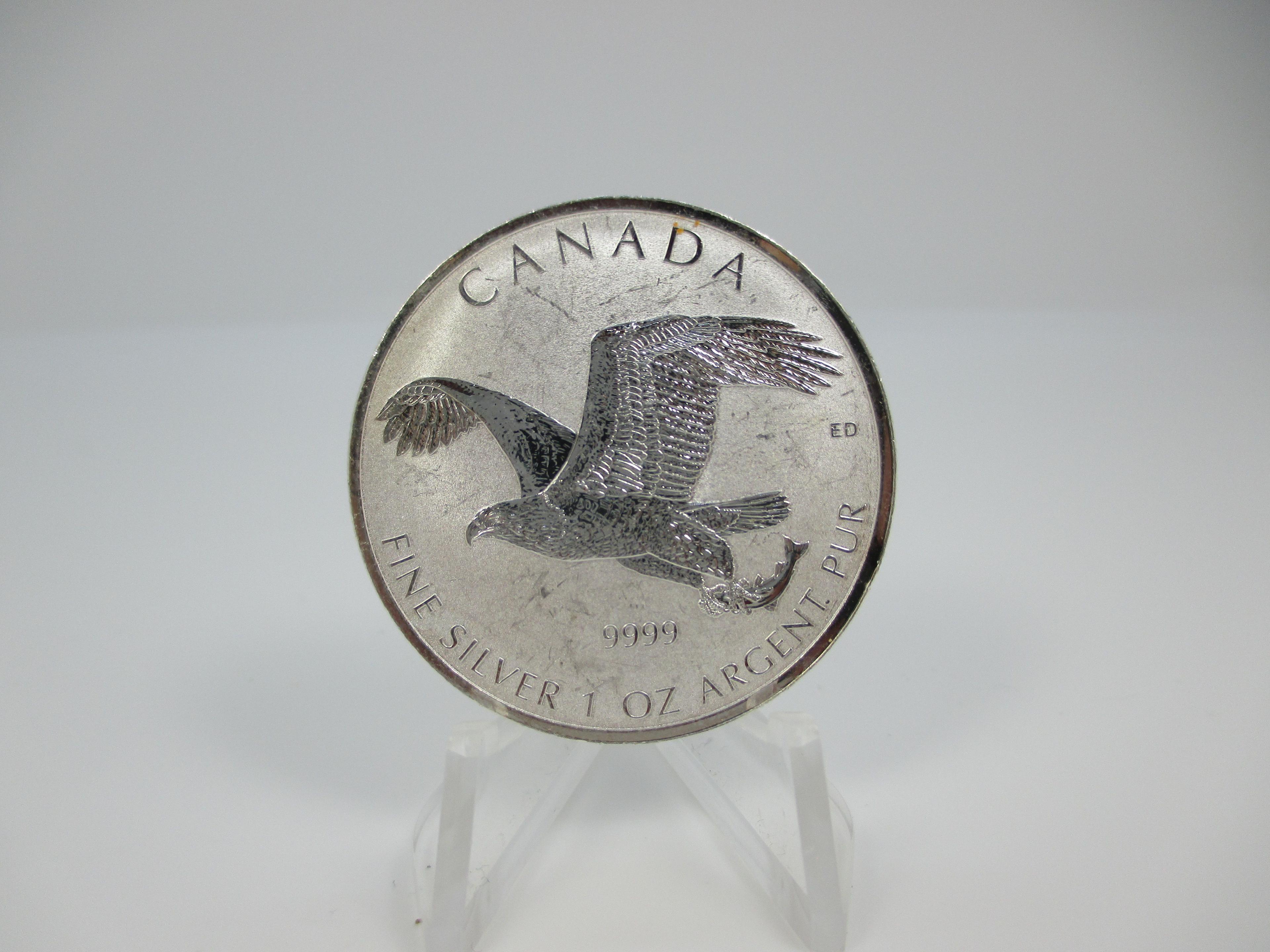 t-8 2017 Canada Eagle 1 Ounce .9999 Silver Round