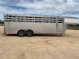 2008 4-Stare 24' x 7' Aluminum Gooseneck Stock Trailer