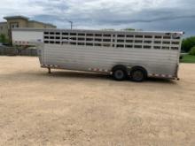 2008 4-Stare 24' x 7' Aluminum Gooseneck Stock Trailer