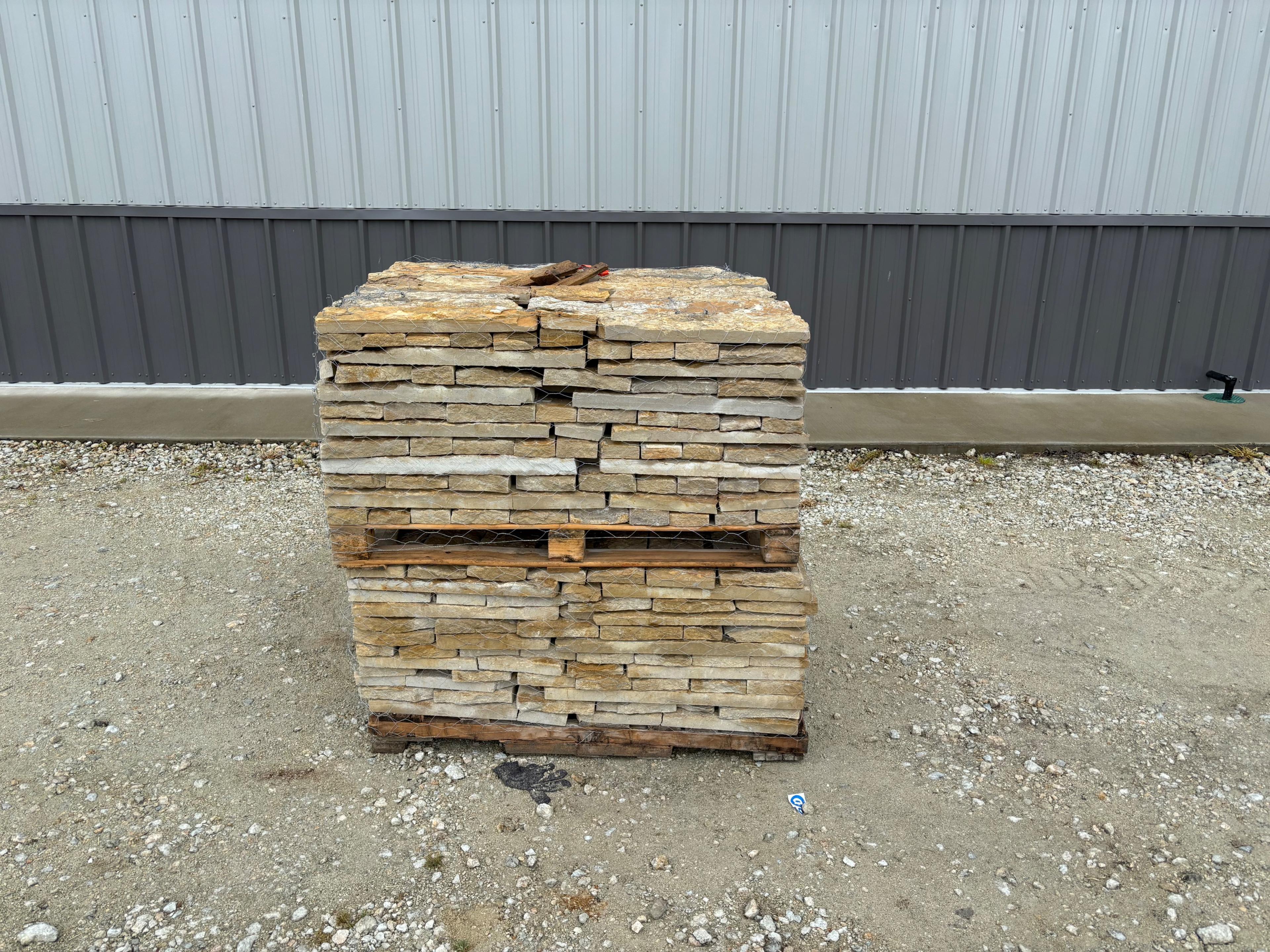 2 Pallets of Buff Lueders Sawn 4-8" Stone