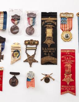 Lot of GAR Ribbons and Medals