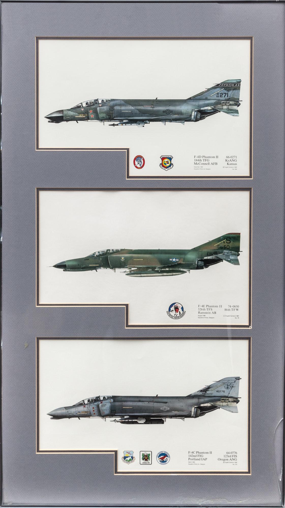 Lot of 2 Framed Sets of Phantom II Prints