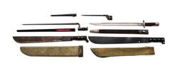 Lot of 3 Bayonets & 2 Machetes