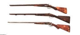 Lot of 3 Antique Relic Double Barrel Shotguns