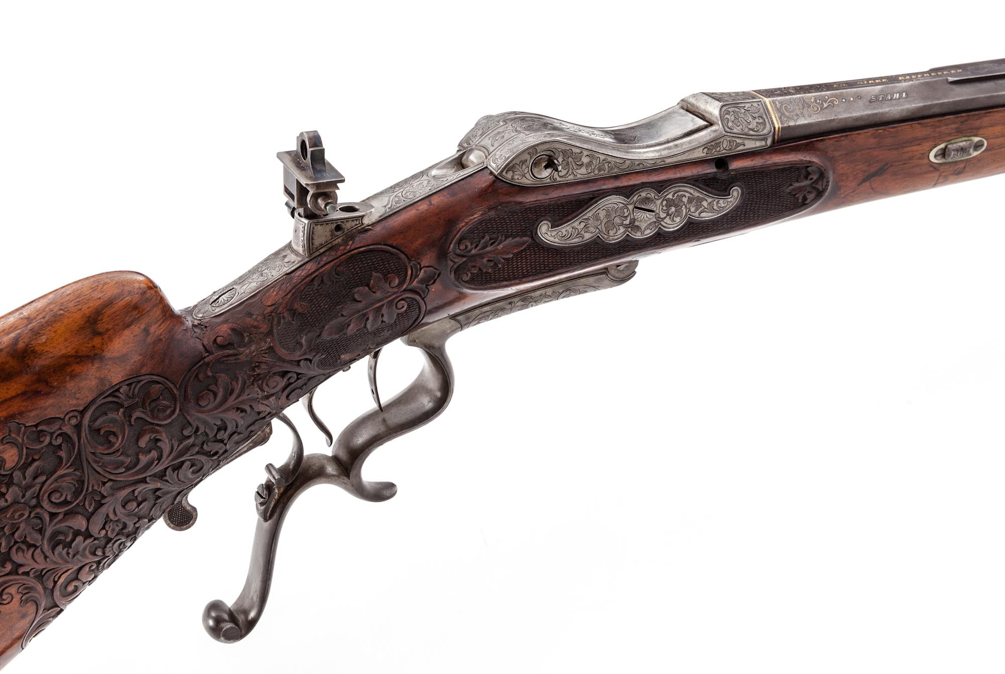 Ornate Antique Southern German Schuetzen Rifle