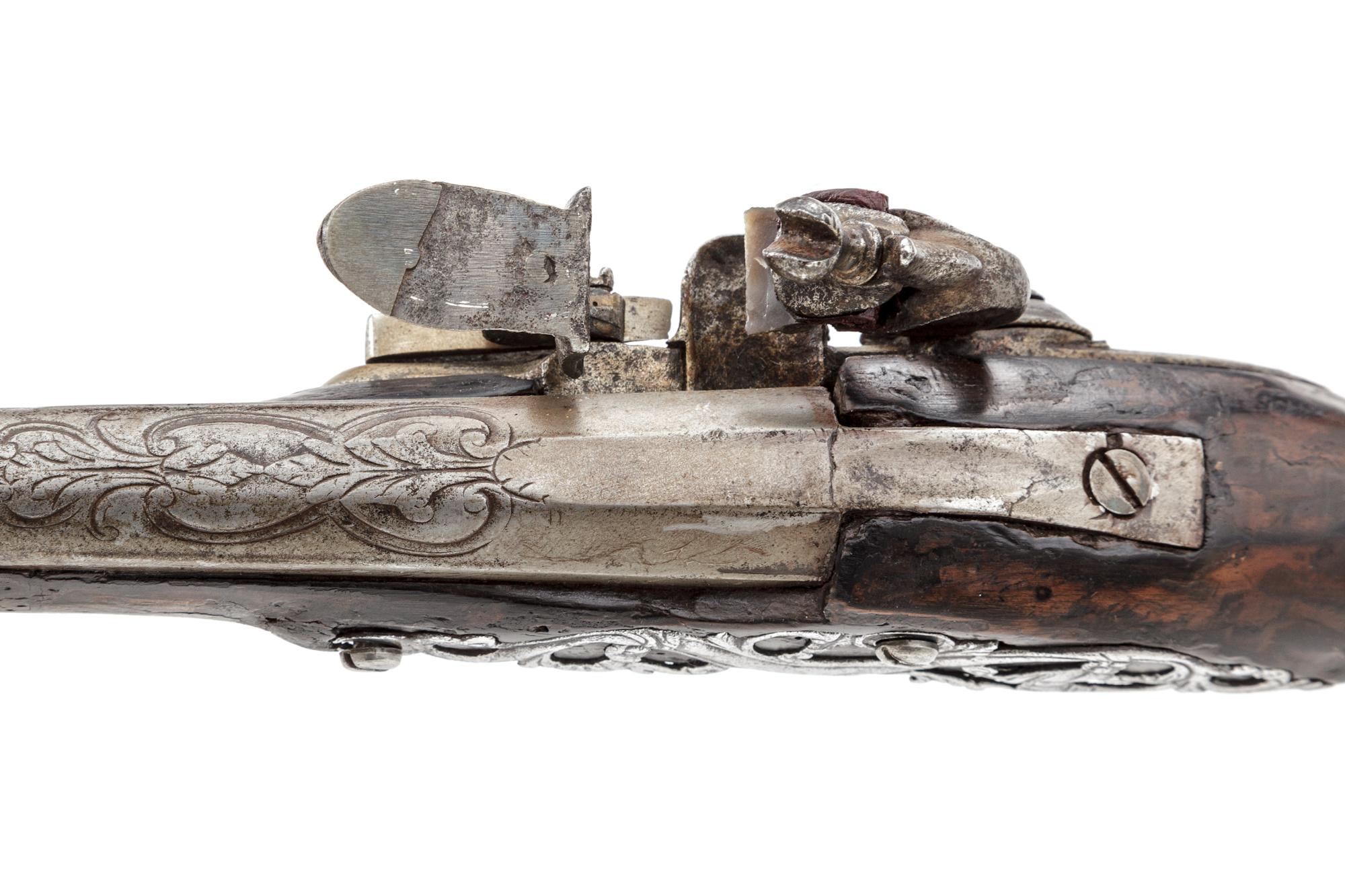 Ornate Antique European Flintlock Holster Pistol