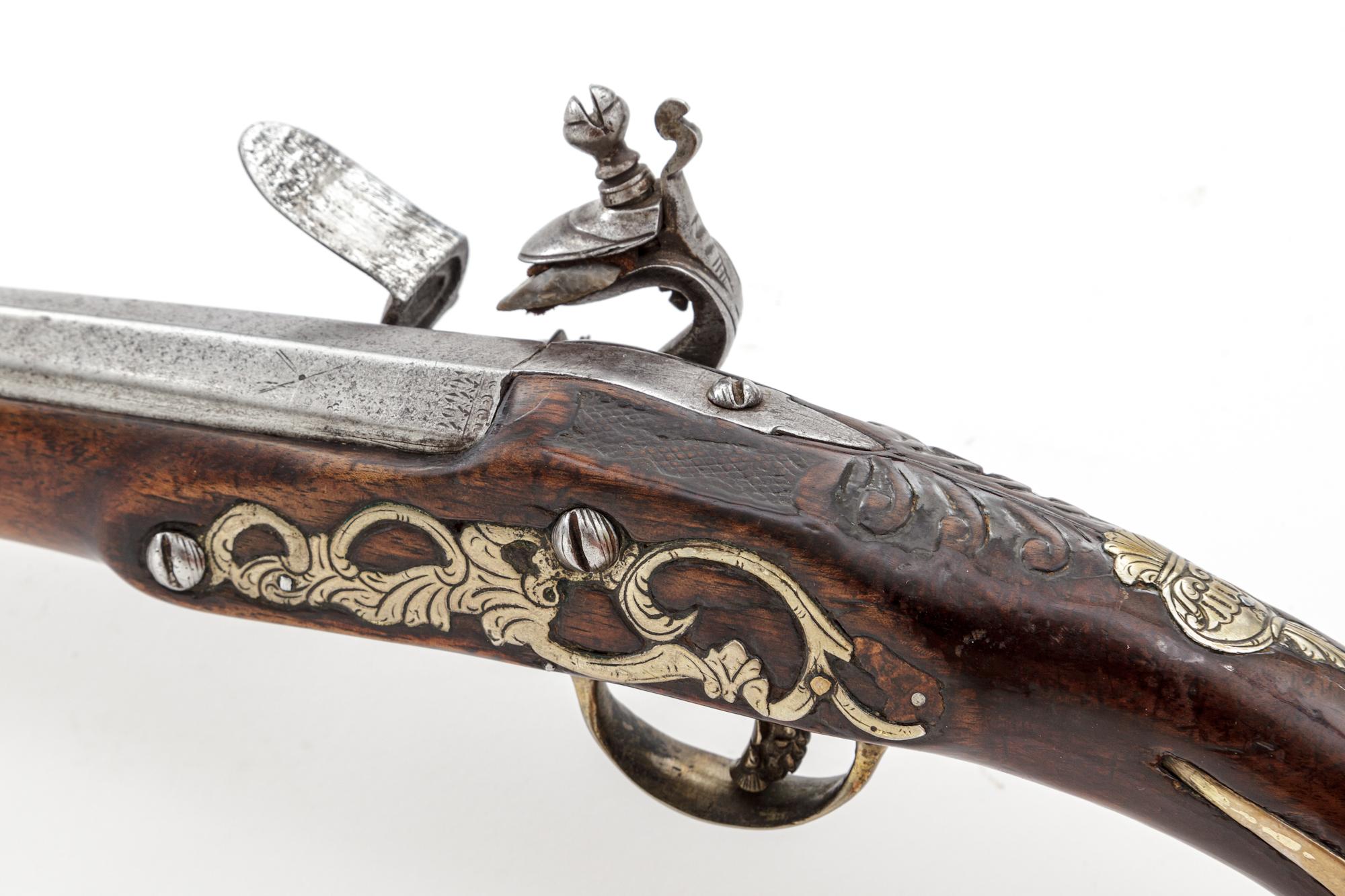 Ornate Antique European Flintlock Holster Pistol