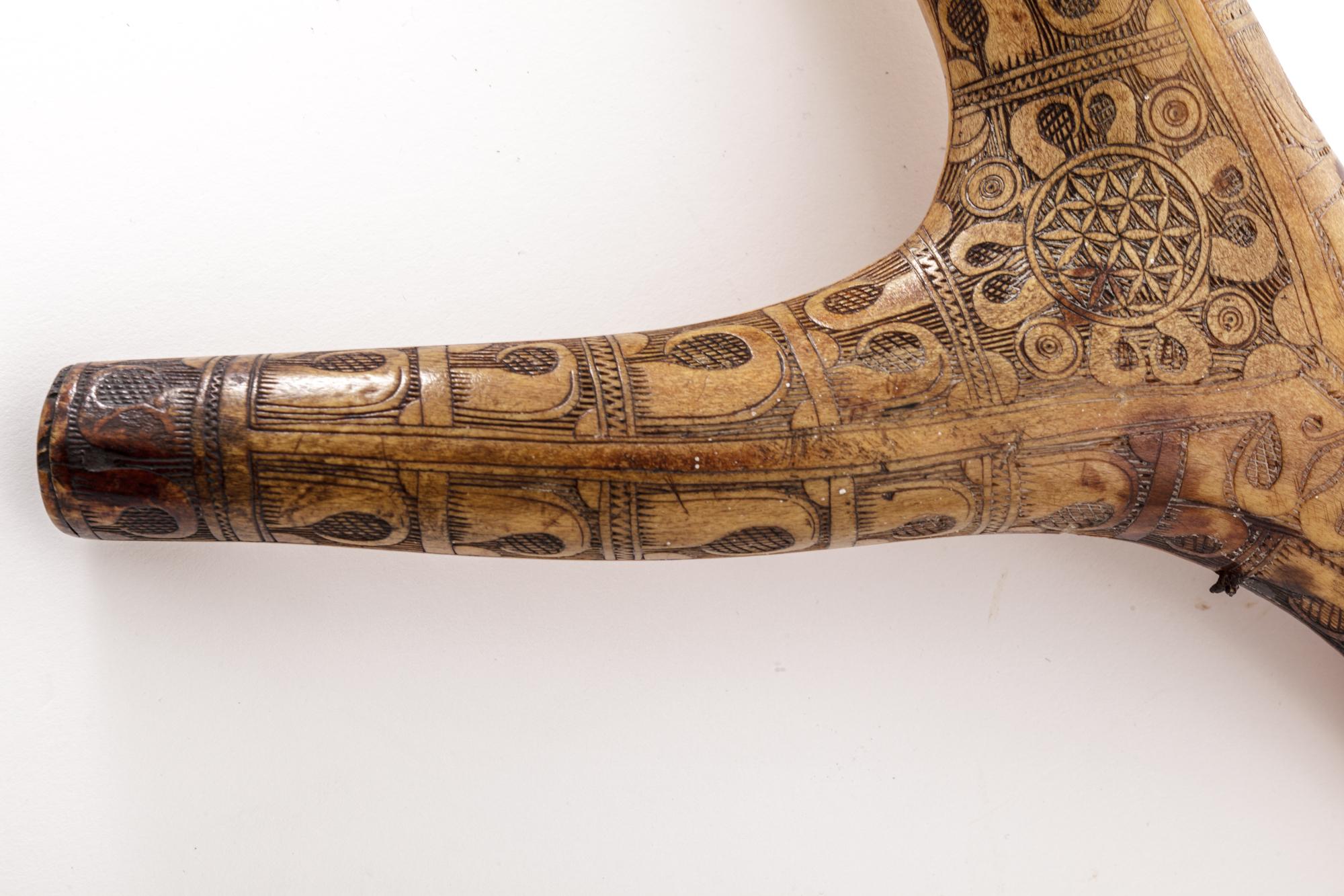 Antique European Antler Powder Horn