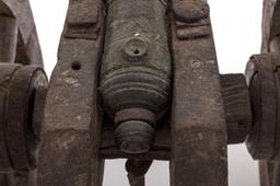 Small Firing Model of a Bronze Cannon, with Carria