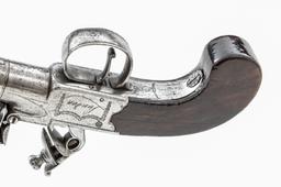 Antique English Boxlock FL Pocket/Muff Pistol