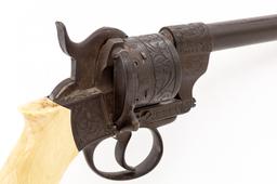 Civil War-Era European Large-Bore Double-Action Military Pinfire Revolver