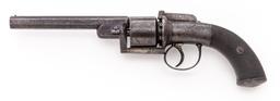 Antique English Large-Bore Double-Action Transitional Percussion Revolver
