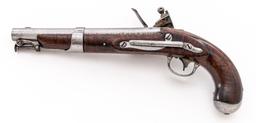 Very Rare U.S. Model 1826 Navy Belt-Hook Flintlock Pistol, by Simeon North