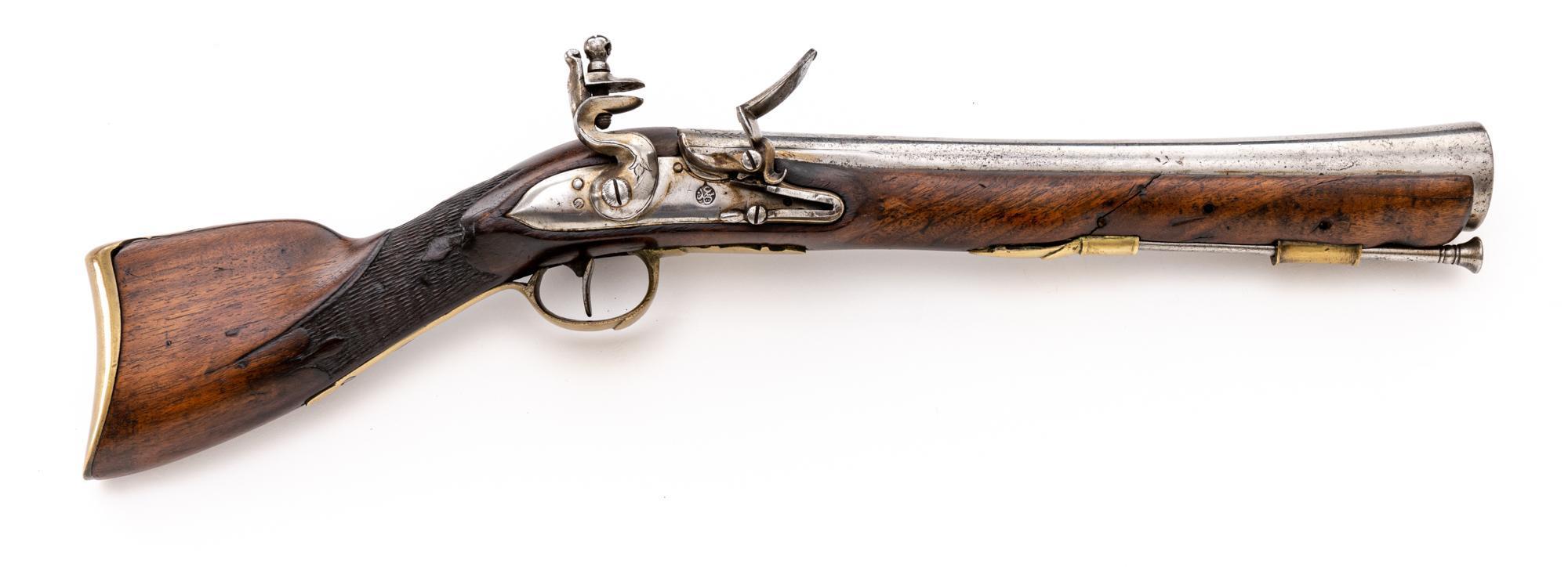 Rare Likely British-Made for the India Trade Antique Flintlock Boarding or Coach Blunderbuss Pistol