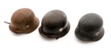 Lot of Three (3) WWII German Helmets