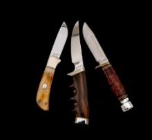 Lot of Three (3) Fixed Blade Knives