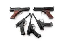 Lot of Five (5) Vintage American Air Pistols