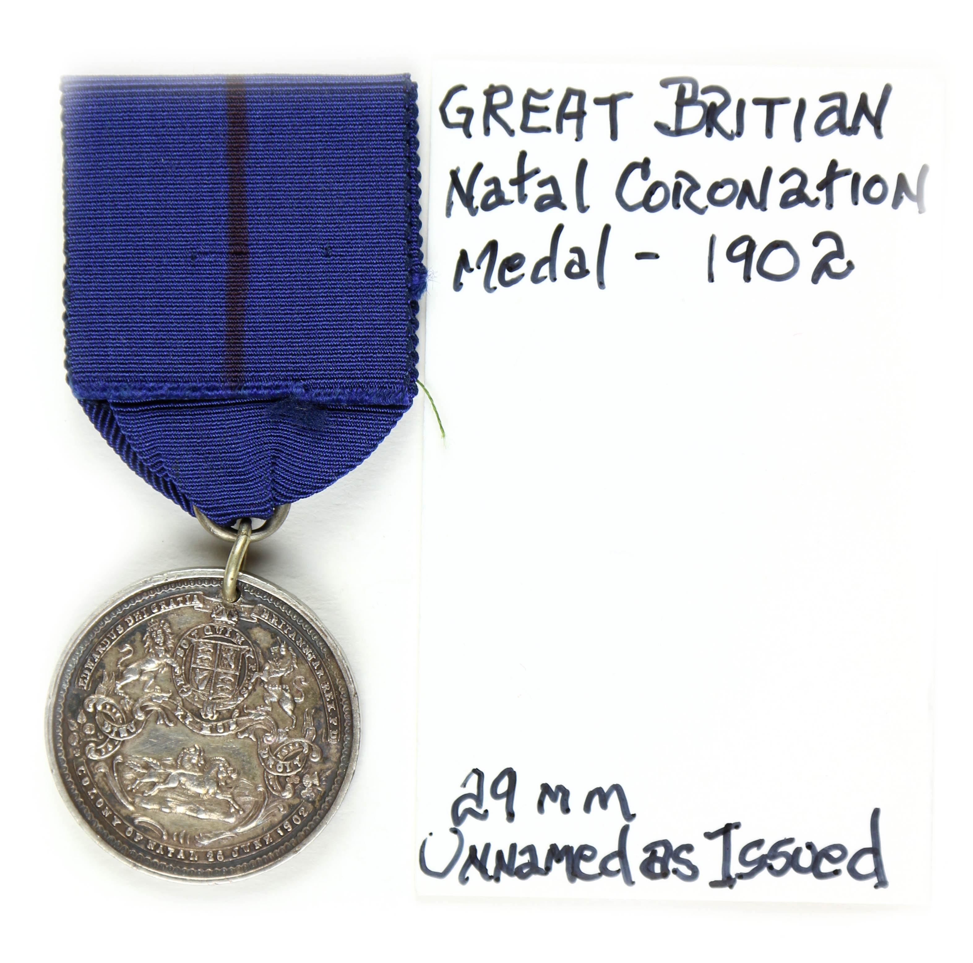 Gr. Britain Natal Coronation Medal