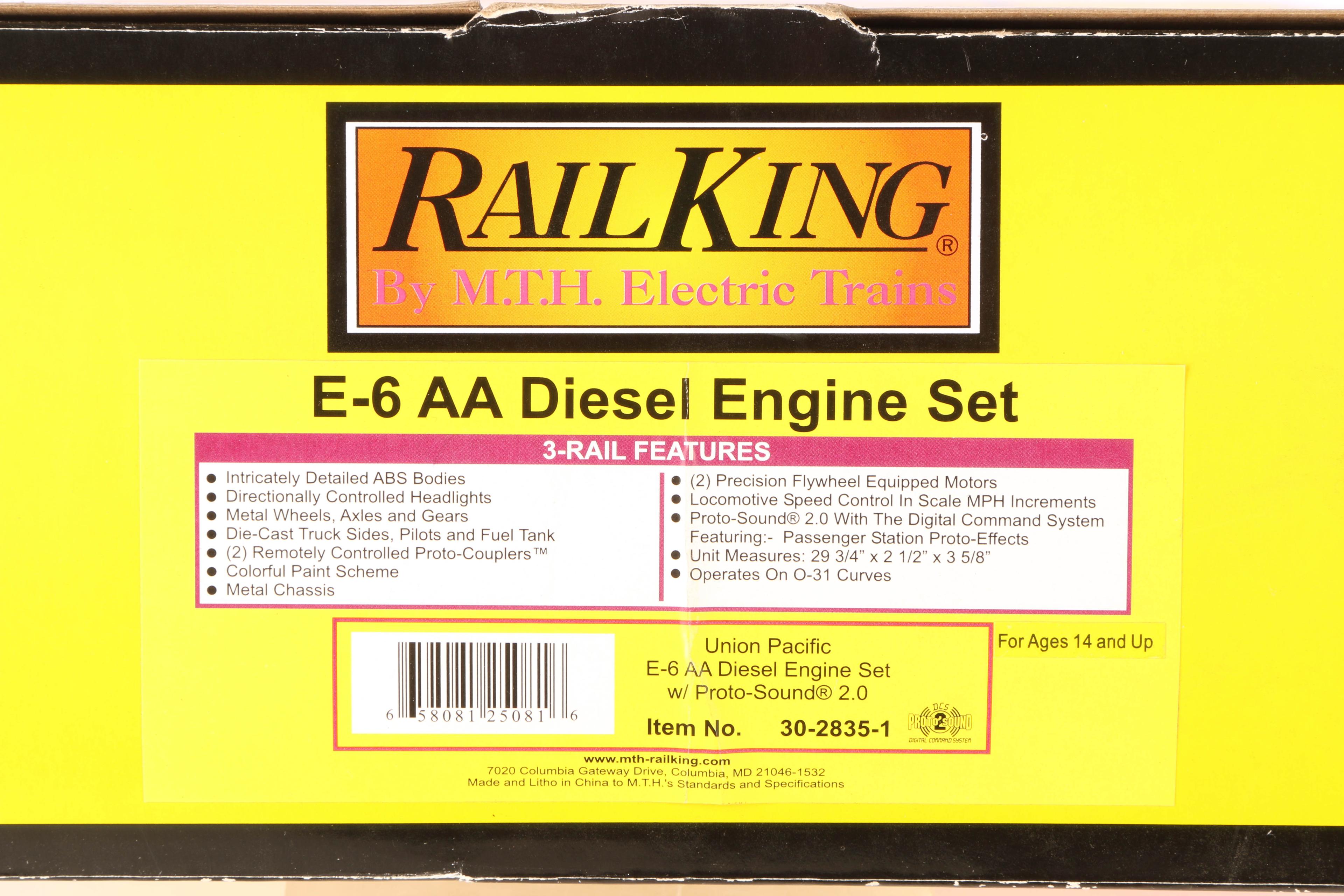 Rail King Union Pacific E-6 AA Diesel Engine Set